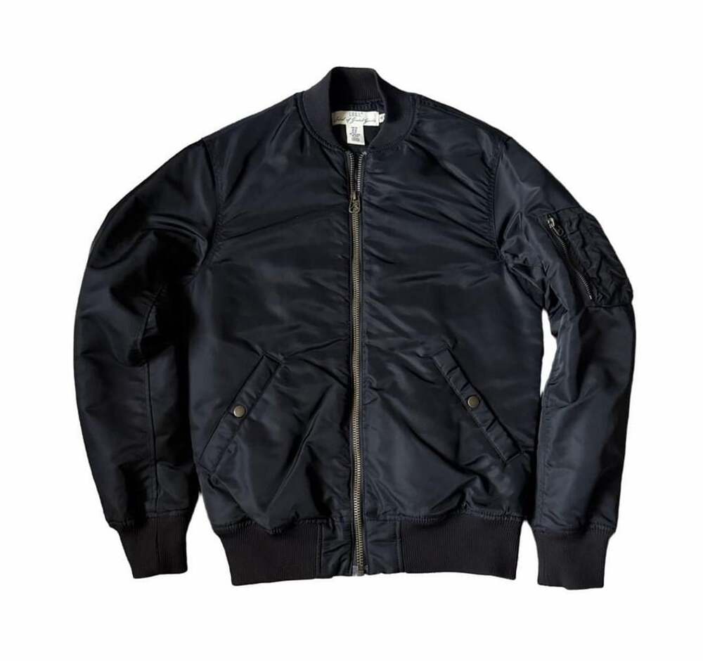 L.O.G.G. H&M Bomber Jacket Size XS Black Nylon Full Zip